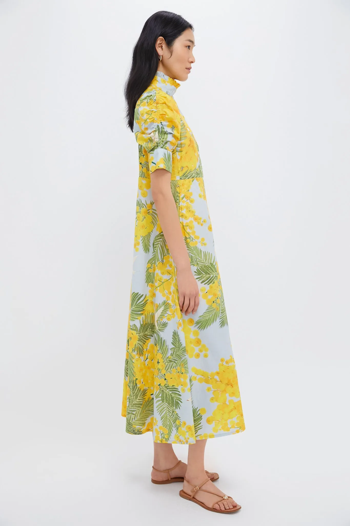 Yellow Storm Blue Venetia Midi Dress