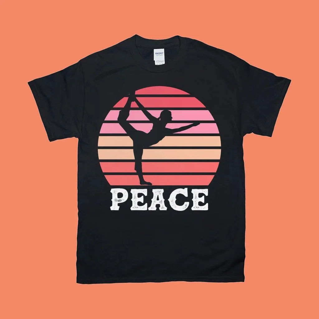 Yoga Peace Retro Shirt Modest Men Women Motivational Positive Mind Vibe