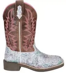 Youth Smoky Mountain Pastel Glitter/Brown Distressed Boots - Size 3,250Y