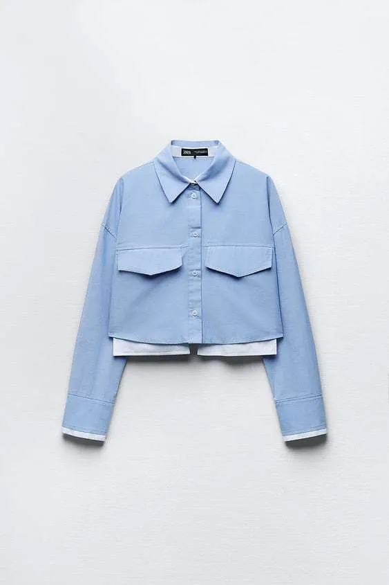 ZARA Crop Oxford Shirt