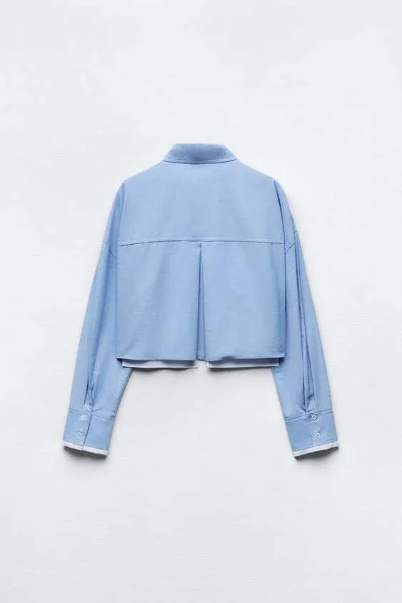 ZARA Crop Oxford Shirt